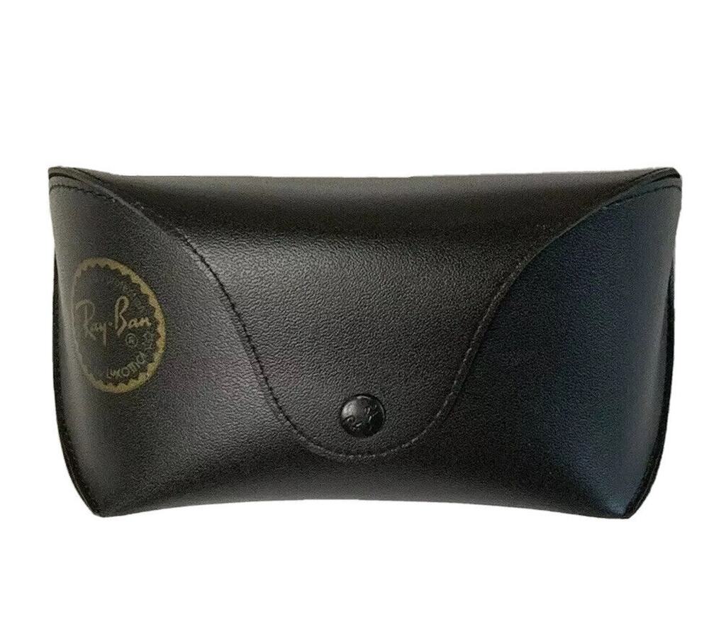 Ray Ban Black Gold Embossed Leather Sunglass Hard Case Sunglasses Pouch vintage